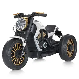 Дитячий електричний мотоцикл Bambi Racer 12V одномісний до 30 кг Чорно-білий (DE-169-E-1040)