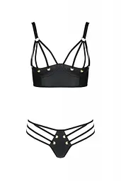 Комплект з екошкіри Passion Malwia Bikini black 4XL/5XL - мініатюра 3