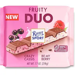 Уцінка. Шоколад Ritter Sport Duo молочний з фруктовою начинкою 218 г  - мініатюра 1