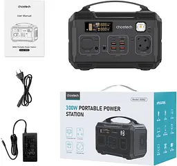 Зарядна станція Choetech BS002 300Вт (276Вт/г) QC 3.0, USB-C PD100 Вт - мініатюра 4