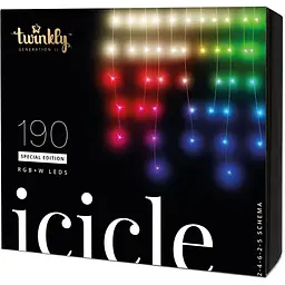 Світлодіодна гірлянда Twinkly Smart LED Icicle RGBW 190 прозора (TWI190SPP-TEU)