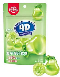 Жувальні цукерки Amos 4D Pear Jelly Gummy Candy 65г - мініатюра 2