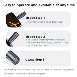Портативний USB Type-C запальник з вітрозахистом - мініатюра 9