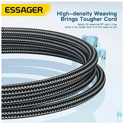 Дата кабель USB 2.0 AM to USB-C 2.0m 120W black Essager (EXC120-CGA01-P) - мініатюра 6