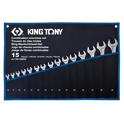 Набір ключів комбі 10-32 мм 15 одиниць KING TONY - мініатюра 2