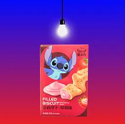 Печиво Binqi Disney Stitch Filled Biscuit Strawberry 50г - мініатюра 3