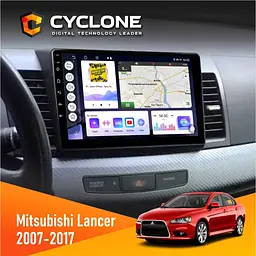 Штатна магнітола Mitsubishi Lancer X 2007-2017 Cyclone C10-011 4x64, DSP Cyclone (НФ-00005259)