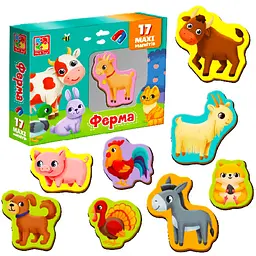 Набір магнітів Vladi Toys Maxi Ферма 17 шт. VT3106-24 - мініатюра 2