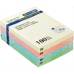 Папір для нотаток Buromax with adhesive layer 76х102мм, 100sheets, pastel colors mix (BM.2313-99) - мініатюра 2