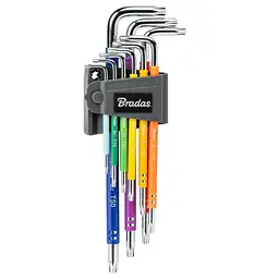Набір ключів Bradas TORX TX 10-50 9 шт подовжені (DIY-HKT62-EL/B) - мініатюра 1