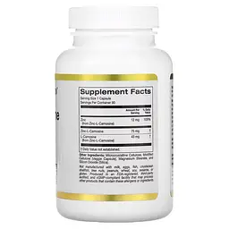 Цинк Zinc-L-Carnosine 90 капсул California Gold Nutrition vit0004746 - мініатюра 2