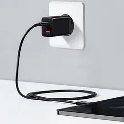 Зарядний пристрій Baseus Super Si 30 W 1 USB-C PD вихід блок адаптер чорні - мініатюра 2