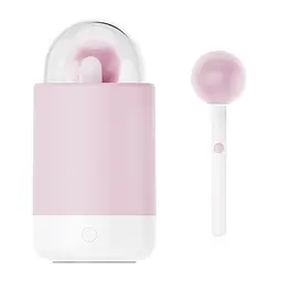 Вібратор-цукерка на паличці KISSTOY Pink Pop, зарядний кейс-нічник, 10 режимів вібрації - мініатюра 1