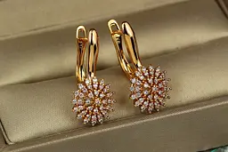 Сережки Xuping Jewelry сонячне світло 2.4 см золотисті - мініатюра 2
