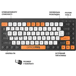 Клавіатура OfficePro бездротова чорна (SK955B) - мініатюра 6