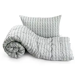 Набір ковдра та подушка силіконовий Grey Braid сірий (924.52_Grey Braid)
