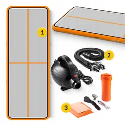 Мат гімнастичний надувний 4FIZJO Air Track Mat 500 x 200 x 20 см White/Orange (P-5907739312051) - мініатюра 3