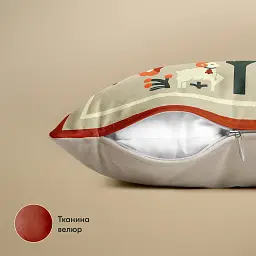 Подушка велюрова «Вічне дерево життя» світла - мініатюра 5