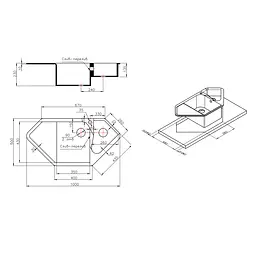 Кухонна мийка Lidz 1000x500/225 GRF-13 (LIDZGRF131000500225) - мініатюра 2