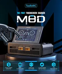 Двоканальний зарядний пристрій ToolkitRC M8D 1600W 50А для FPV 1-8S M6D M7 ADP100 ADP200 Q4AC Q6AC FlyOk Black - мініатюра 3