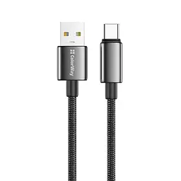 Кабель ColorWay USB - USB Type-C (M/M), zinc alloy braided, 3А, 1 м, Чорний (CW-CBUC098-BK)