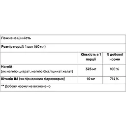 Магній + Вітамін В6 Amix MagneShot Forte 375 мг 60 мл - мініатюра 3