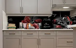 Вініловий кухонний фартух Полуниця Чорний Шоколад наклейка для кухні ПВХ фрукти ягоди Happy Pocket Z181867 - мініатюра 4