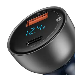 Автомобільний зарядний пристрій Baseus Particular Digital Display QC+PPS Dual Quick Charger Car Charger 65W CCKX-C0A Silver - мініатюра 2