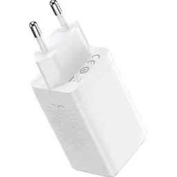 Мережевий зарядний пристрій Baseus GaN5 Pro Fast Charger 2C+U 65W + Cable USB-C White (CCGP120202) [98871] - мініатюра 4