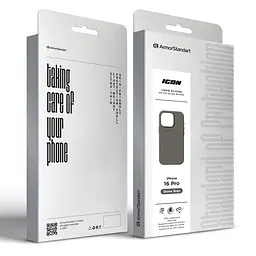 Силиконовый чехол для Apple iPhone 16 Pro, ICON2 Case, серый, противоударный, панель, защита всего корпуса, матовая поверхность Soft Touch, выступает над дисплеем, совместим с защитными стеклами и пленками, с микрофиброй, ArmorStandart (ARM81301) - мініатюра 9