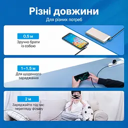 Кабель Vention TANHH USB-C - USB-C кутовий 90° PD 100 Вт 2 м сірий (TANHH) - мініатюра 13