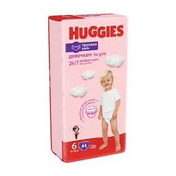 Підгузки Huggies Little Movers/Pants 6 (15-25 кг) для дівчинки 44 шт (5029053547664) - мініатюра 3