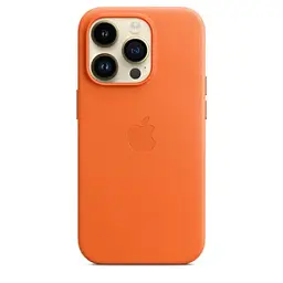 Чохол CasePro Leather Case with MagSafe Orange для iPhone 14 Pro - мініатюра 2
