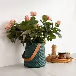 Ваза декоративна МВМ My Home, 17,5 см, блюмарин (DH-FLOWERS-10 MARINE BLUE) - мініатюра 3