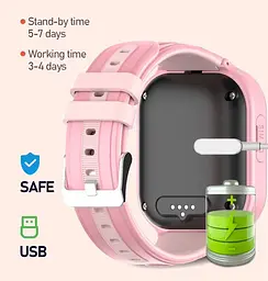 Дитячий смарт годинник D-47, GPS геолокація, 4G SIM-карта, відеодзвінки, камера, прослуховування, кнопка SOS Наручний розумний годинник для дітей Чорний - мініатюра 9