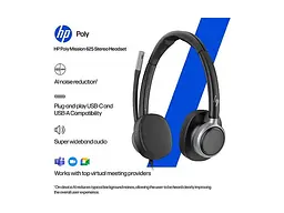 Навушники з мікрофоном HP Poly Mission 625 стерео проводная USB-гарнитура (C01C6AA) - мініатюра 6