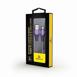 Кабель Cablexpert USB - USB Type-C V 2.0 (M/M), 2 м, Пурпуровий/Білий (CC-USB2B-AMCM-2M-PW) - мініатюра 2