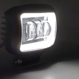 Світлодіодна додаткова LED фара 45W (15W x 3) 10-30V 120х100х60 mm / Лінза з ДХО 1 шт. - мініатюра 2