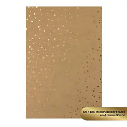 Крафт папір з тисненням „Gold Drops“, 21х29,7см, 225 г/м2, ROSA TALENT