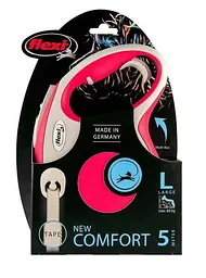 Повідець-рулетка Flexi New Comfort L для собак великих порід стрічка 5 м до 60 кг червоний - мініатюра 2