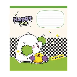 Зошит Школярик Happy one 18 аркушів клітинка (018-3532K), в асортименті