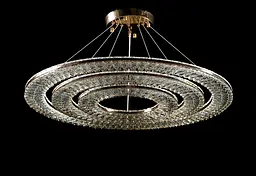 Люстра світлодіодна Splendid Ray L9966/800+600+400/3 LED, 145W, золото, білий, для зали, регульована висота - мініатюра 2