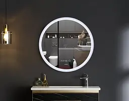 Дзеркало Mixxus Plain MC10-80 (LED Touch, годинник, антизапотівання, димер, регулювання яскравості) MI6932 - мініатюра 7