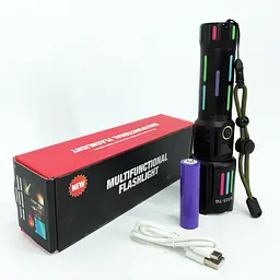 Ручний ліхтар W515-TG zoom + LCD + Type-C + PowerBank + 1х18650 (26650) 5 режимів