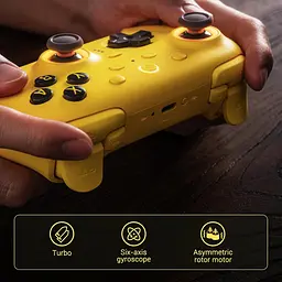 Геймпад 8BitDo Ultimate 2 Bluetooth Switch, Switch 2, ПК з Windows, TMR, Еффект Холла Жовтий - мініатюра 4