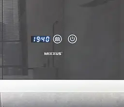 Дзеркало Mixxus Flat MR04-100x60 (LED Touch, годинник, антизапотівання, димер, регулювання яскравості) MI6008 - мініатюра 3