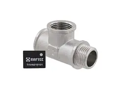 Трійник RAFTEC 1/2" латунь, ВВЗ, DN15, нікель, TVVN010101 - мініатюра 4