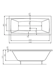 Ванна акрилова Roca Vta в комплекті з ніжками 180x80 A24T074000 - мініатюра 2