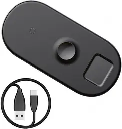 Бездротовий зарядний пристрій Baseus Smart 3 в 1 (Phone + Watch + Pods) 18W WX3IN1-C01 Black