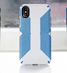 Протиударний чохол-бампер Speck Presidio Grip 117124-7569 для iPhone X/XS Microchip Grey/Ballpoint Blue - мініатюра 4